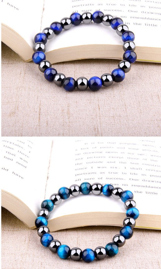 Royal Blue Tiger Eye Bracelet Men's Simple Obsidian Couple Friendship Bracelet