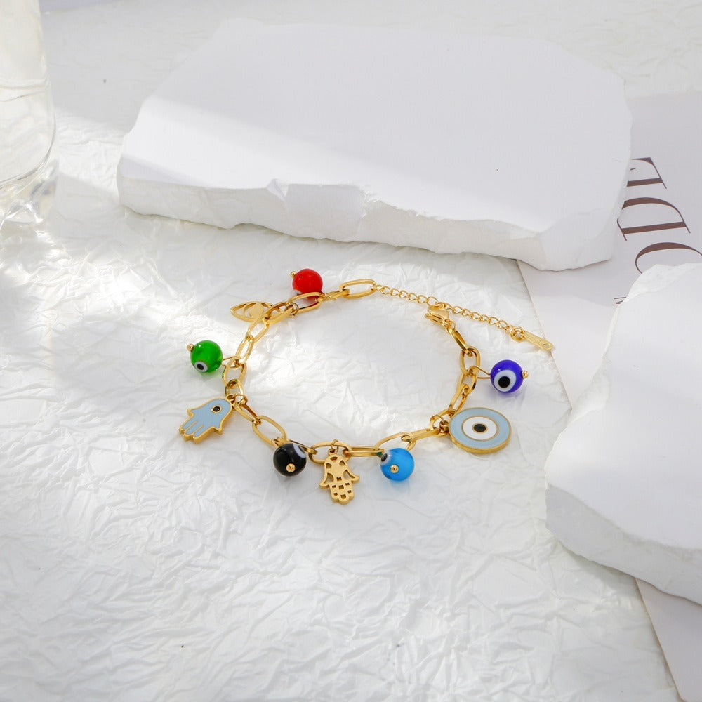 Evil Eye Bracelet Niche High-grade Stainless Steel Jewelry Couple Bracelet