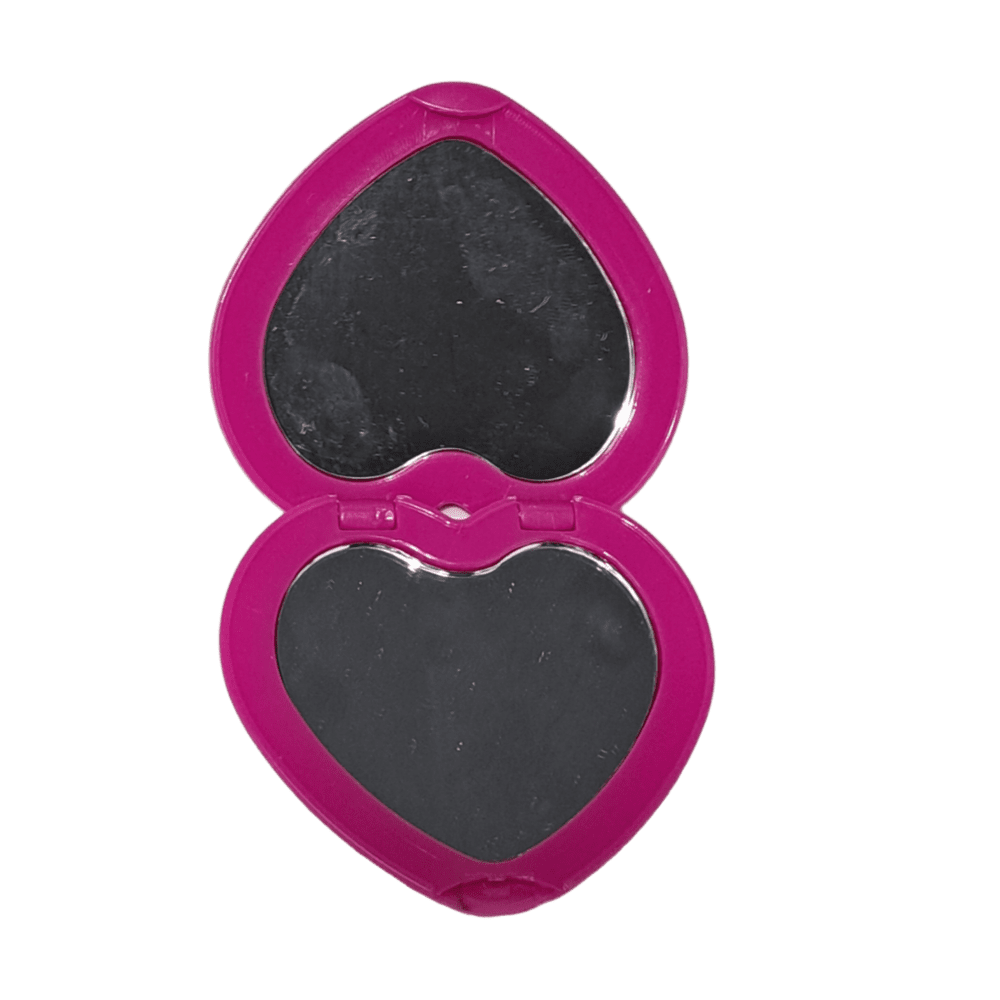 Adorable "beauty is found in the imperfections" inscribed Burgundy Heart shaped Compact Mirror