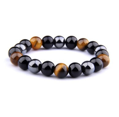 Tiger Eye Bracelet Obsidian Hematite Gemstone Bead Bracelet