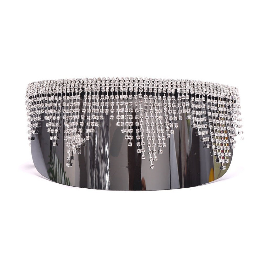 Colorful Rhinestones Personality Unisex Large Sunglasses