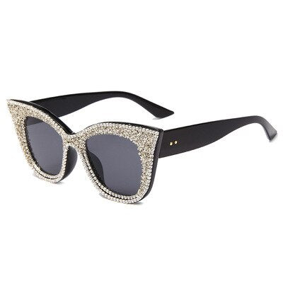 Cat’s Eye Sunglasses For Women Elegant Diamond Inlay Sunglasses Europe And America Exquisite Multicolor Style Fashion