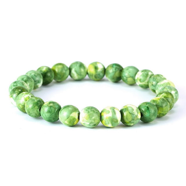 Unisex Tiger Eye Natural Lava Stone Chakra Yoga Beads Bracelet