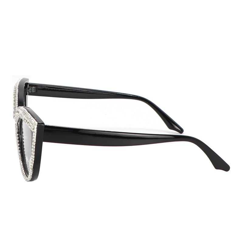 Fashion Anti Blue Ray Reading Glasses Cat Eye Rhinestone Trim  From  +100  To +400