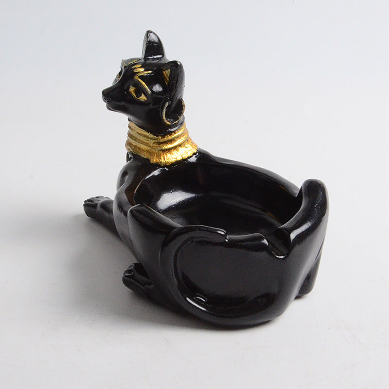Ashtray Ornament Creative Egyptian Anubis & Cat& pharaoh Ashtray Resin Crafts office living room desktop home decoration