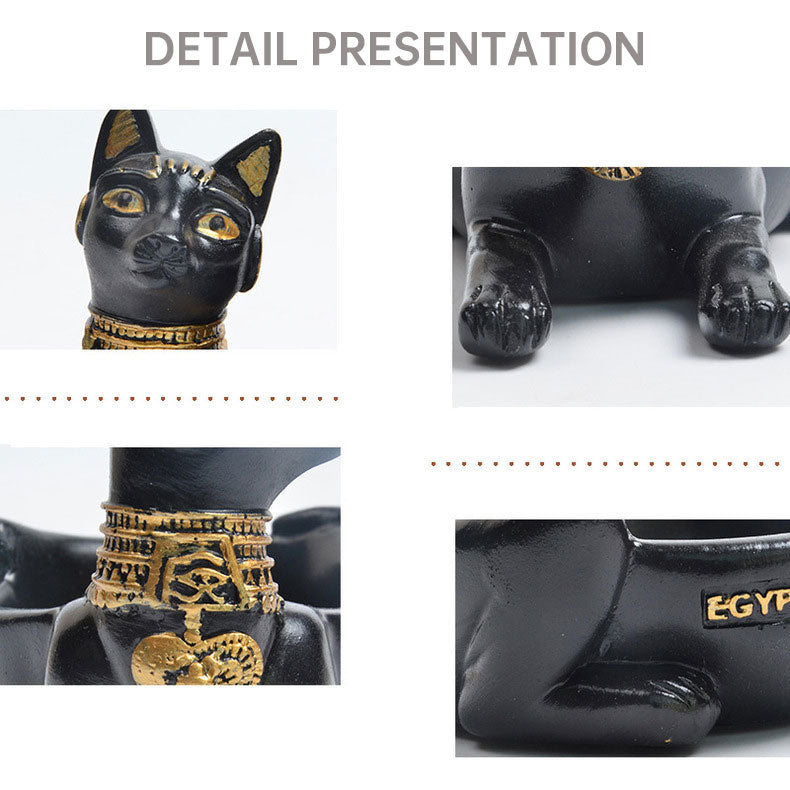 Ashtray Ornament Creative Egyptian Anubis & Cat& pharaoh Ashtray Resin Crafts office living room desktop home decoration
