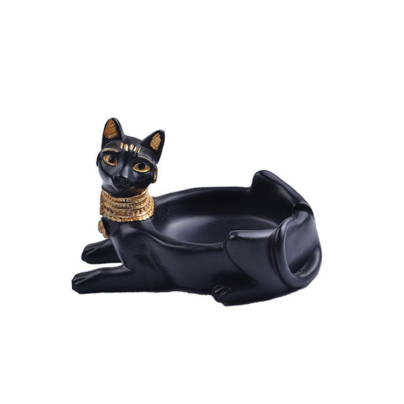 Ashtray Ornament Creative Egyptian Anubis & Cat& pharaoh Ashtray Resin Crafts office living room desktop home decoration