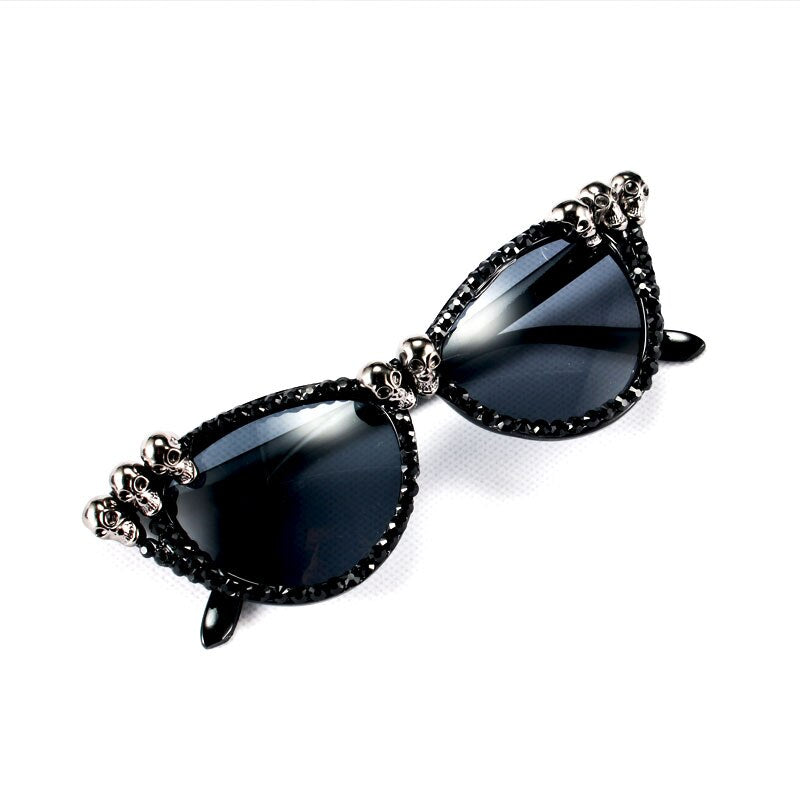 Gothic Skull Sunglasses  Crystal Punk Sun Glasses
