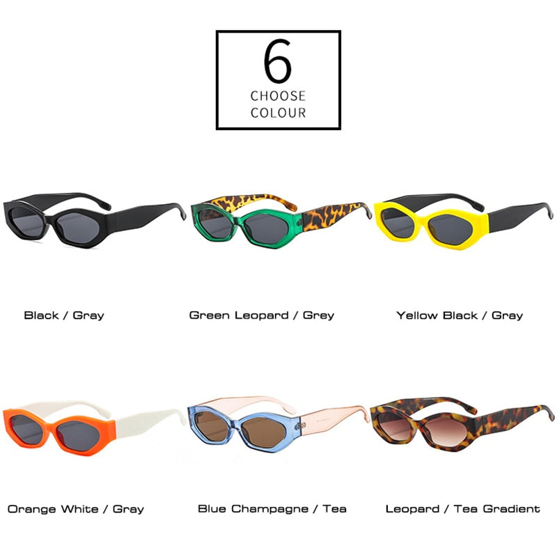 Popular Fashion Polygon Cat Eye Women Sunglasses Retro Colorful