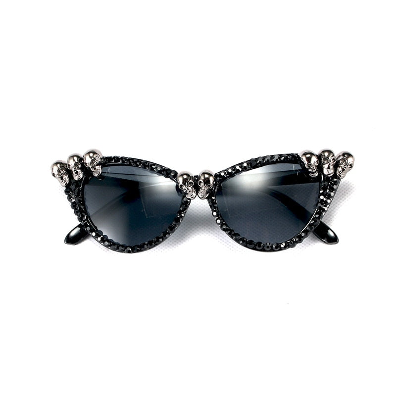 Gothic Skull Sunglasses  Crystal Punk Sun Glasses