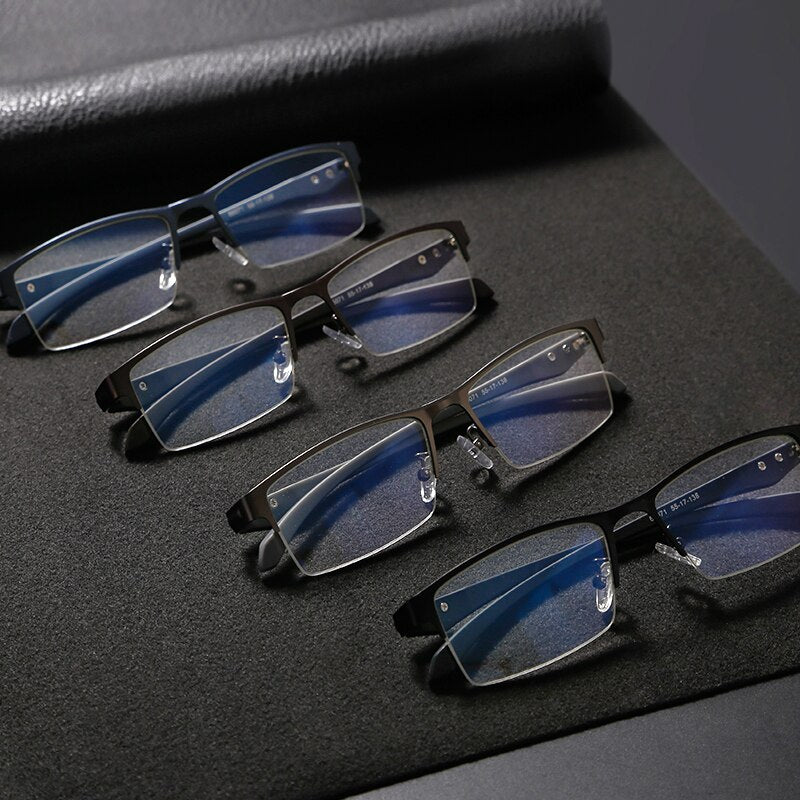 Titanium Computer Glasses Blue Light Blocking Filter Reduces Digital Eye Strain