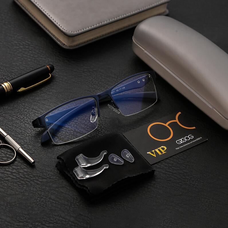 Titanium Computer Glasses Blue Light Blocking Filter Reduces Digital Eye Strain