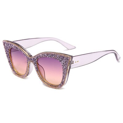 Cat’s Eye Sunglasses For Women Elegant Diamond Inlay Sunglasses Europe And America Exquisite Multicolor Style Fashion