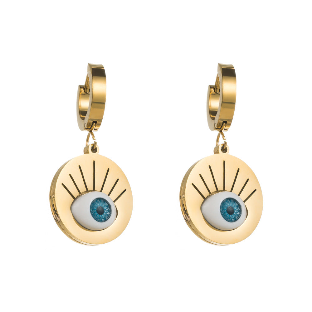 Titanium Steel Devil Eye Earrings
