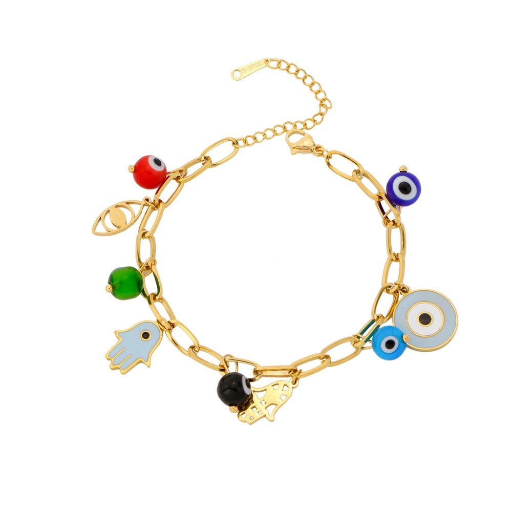 Evil Eye Bracelet Niche High-grade Stainless Steel Jewelry Couple Bracelet