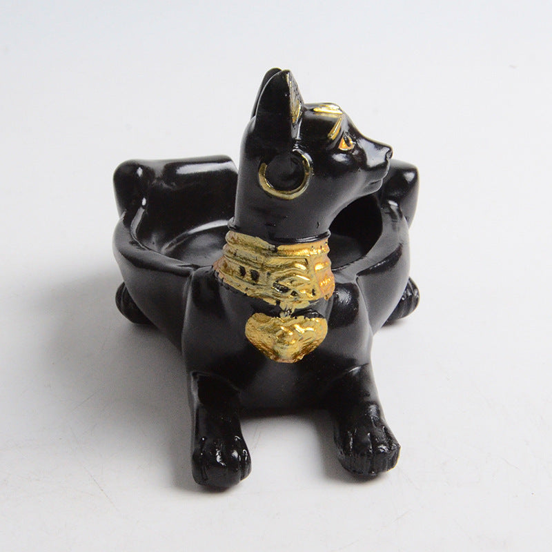 Ashtray Ornament Creative Egyptian Anubis & Cat& pharaoh Ashtray Resin Crafts office living room desktop home decoration