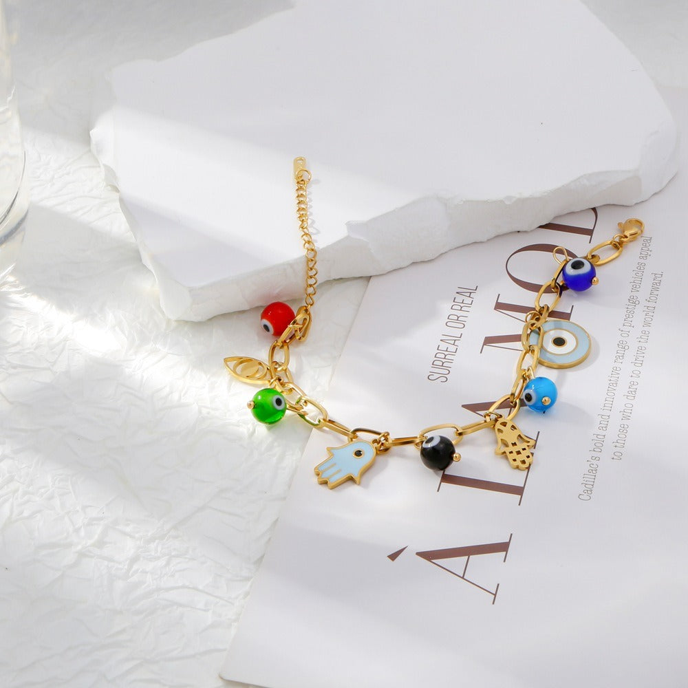 Evil Eye Bracelet Niche High-grade Stainless Steel Jewelry Couple Bracelet