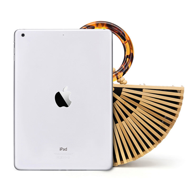 Bamboo Acrylic Handbags Hollow Woven Bags European and American Style Retro Beach Bags