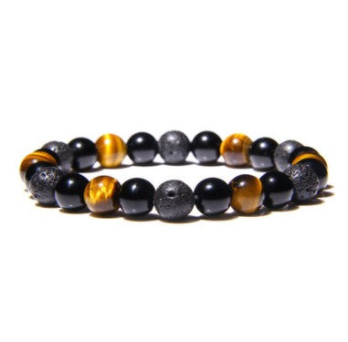 Tiger Eye Bracelet Obsidian Hematite Gemstone Bead Bracelet