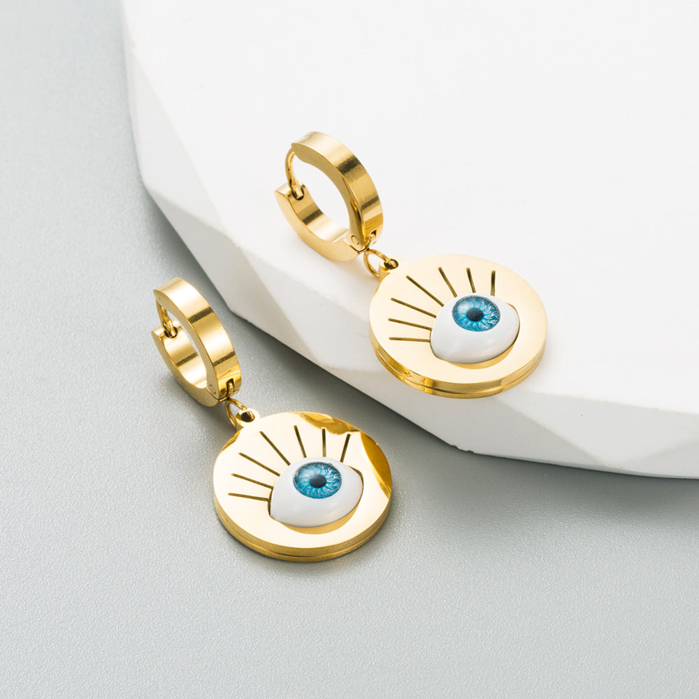 Titanium Steel Devil Eye Earrings