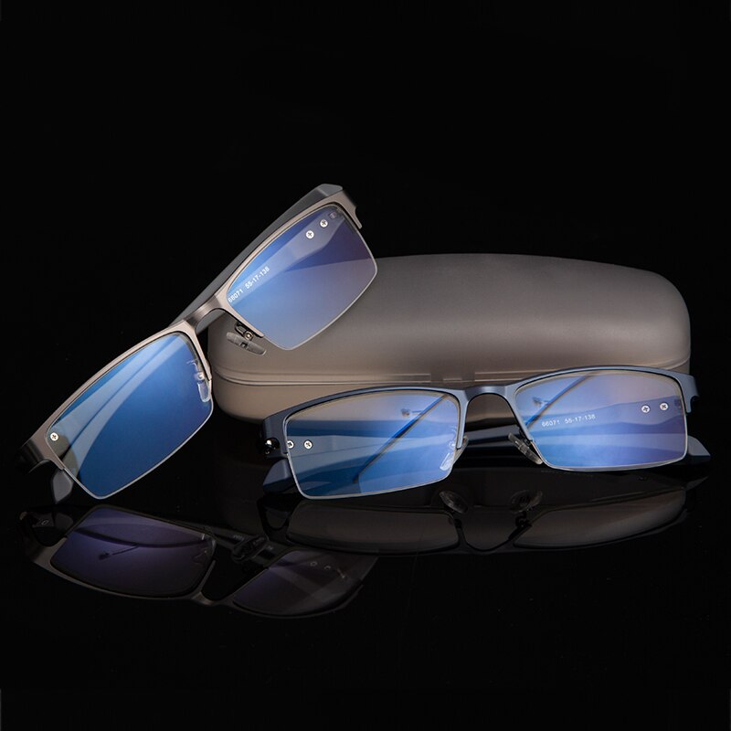 Titanium Computer Glasses Blue Light Blocking Filter Reduces Digital Eye Strain