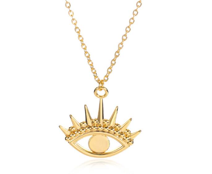 Evil Eye Pendant Necklace Women's Stainless Steel