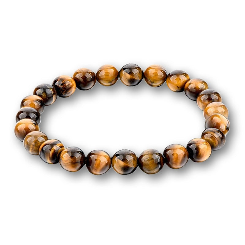 Unisex Tiger Eye Natural Lava Stone Chakra Yoga Beads Bracelet