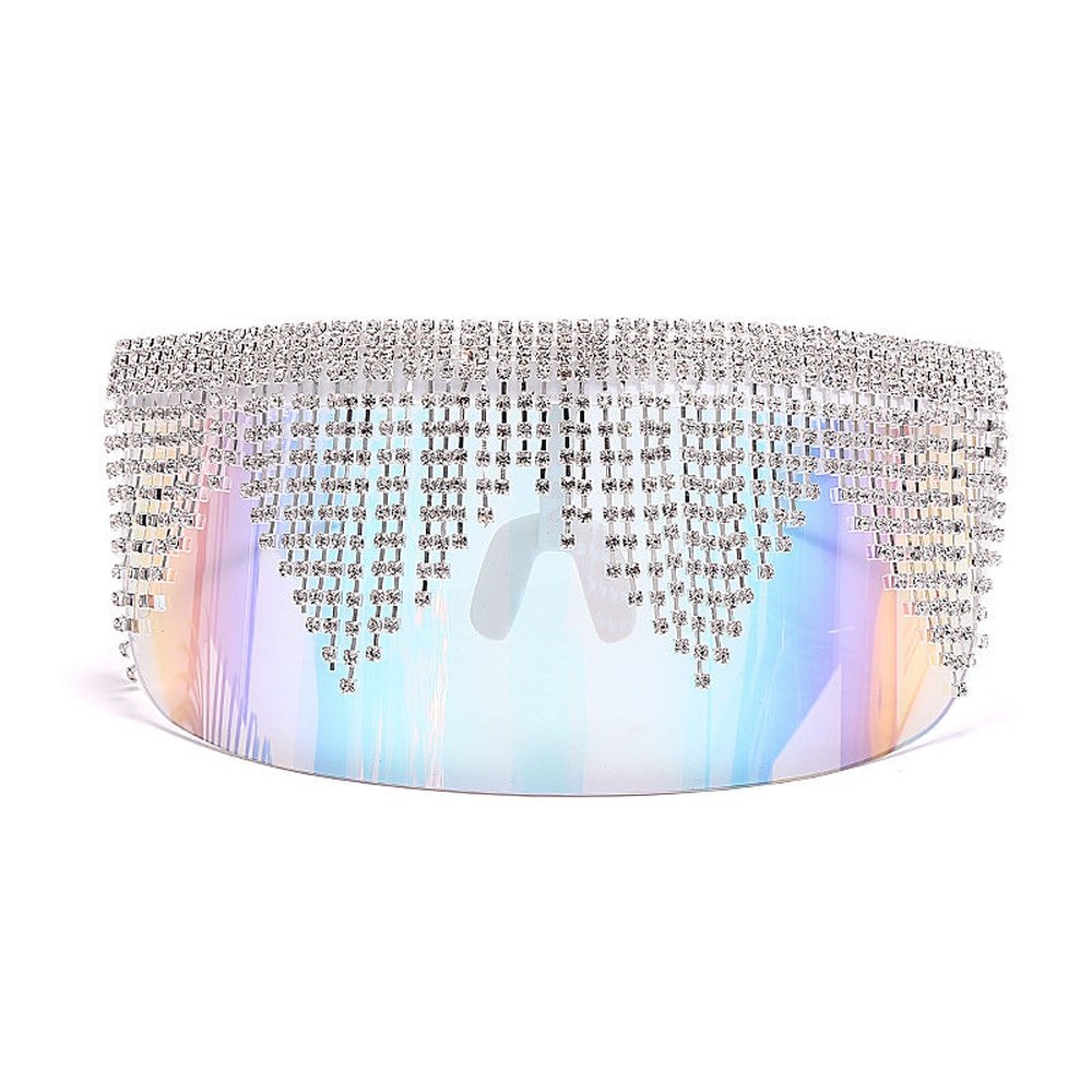 Colorful Rhinestones Personality Unisex Large Sunglasses