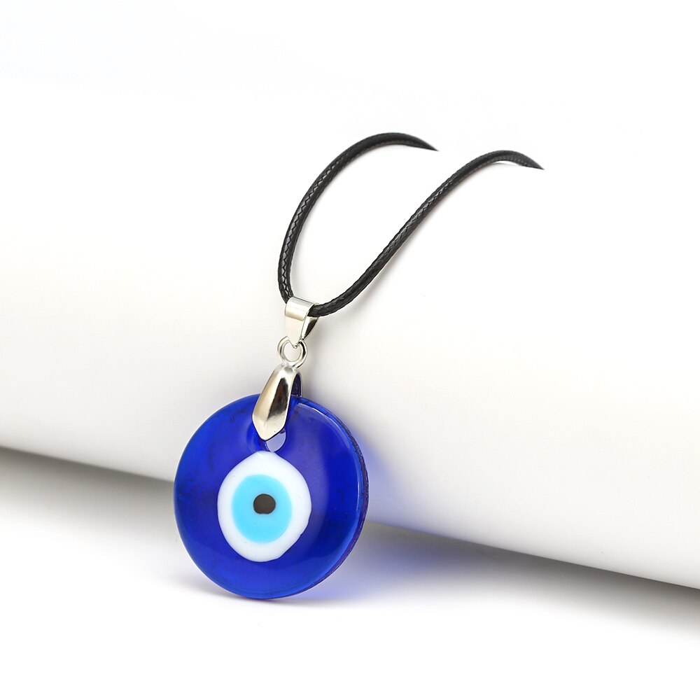 Blue Glass Evil Eye Necklace Pendants For Women