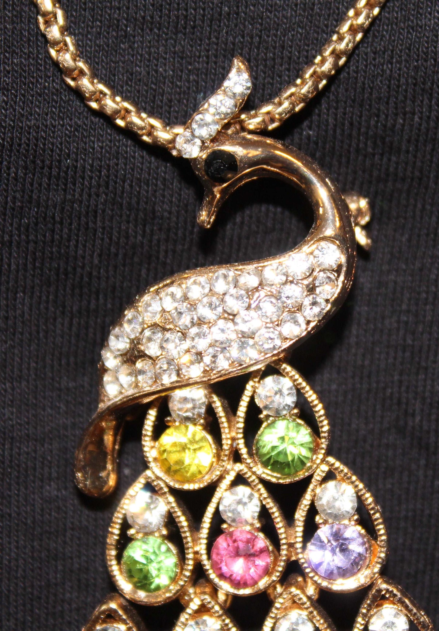 Gold Peacock Multi colored stones