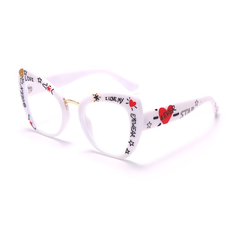 Cat Eye Computer Glasses Women Blue Light Blocking Prescription Optical Frames