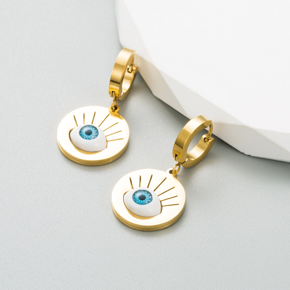 Titanium Steel Devil Eye Earrings