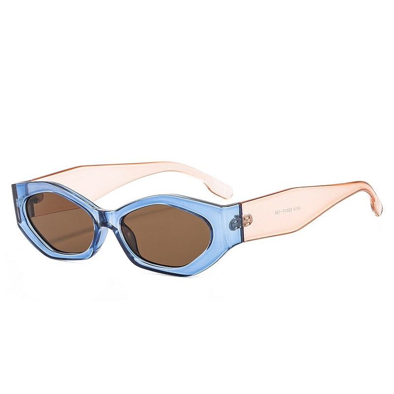 Popular Fashion Polygon Cat Eye Women Sunglasses Retro Colorful