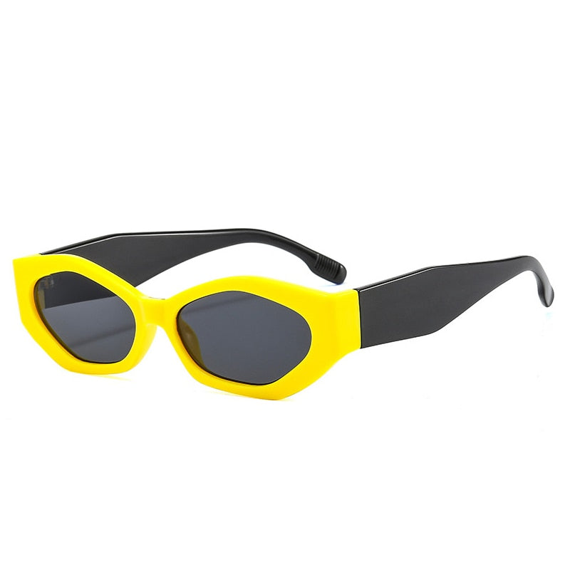 Popular Fashion Polygon Cat Eye Women Sunglasses Retro Colorful