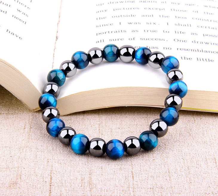 Royal Blue Tiger Eye Bracelet Men's Simple Obsidian Couple Friendship Bracelet