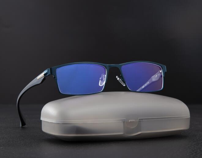 Titanium Computer Glasses Blue Light Blocking Filter Reduces Digital Eye Strain