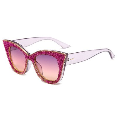 Cat’s Eye Sunglasses For Women Elegant Diamond Inlay Sunglasses Europe And America Exquisite Multicolor Style Fashion