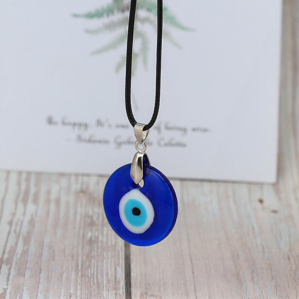 Blue Glass Evil Eye Necklace Pendants For Women