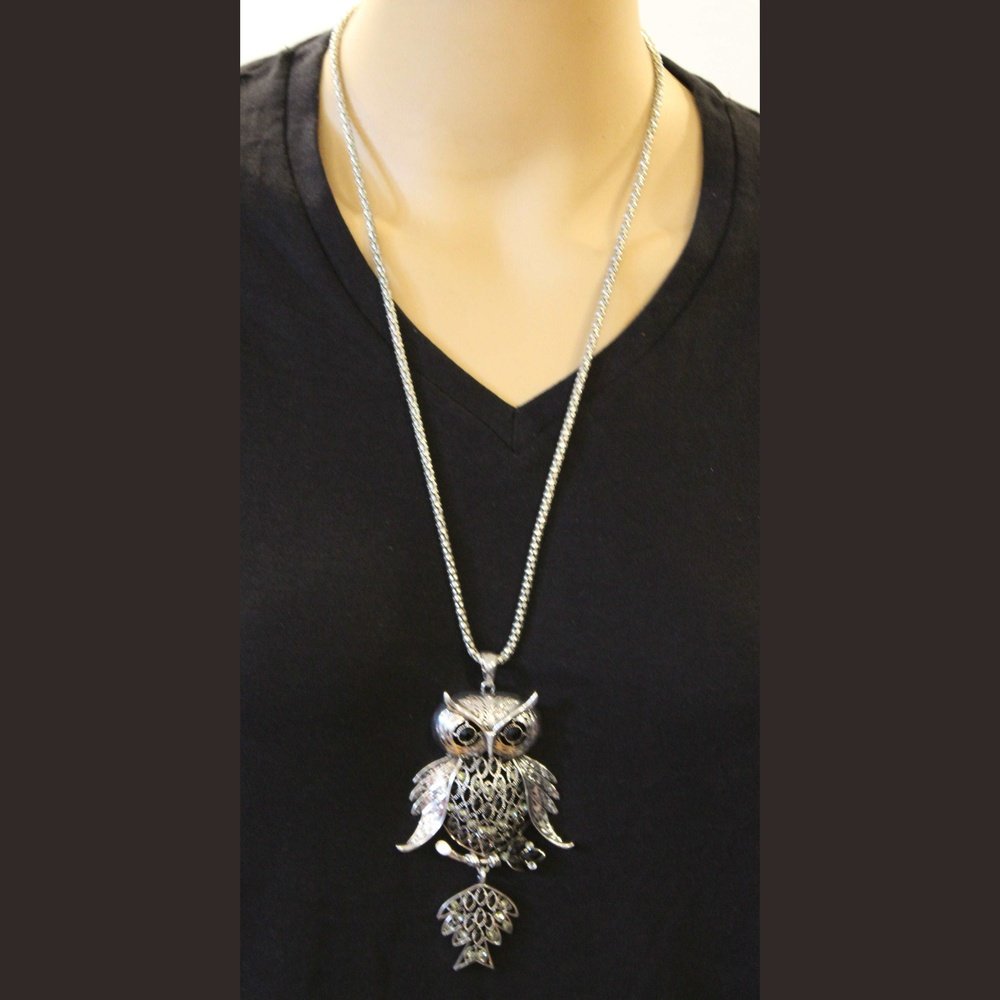 Silver Owl Necklace