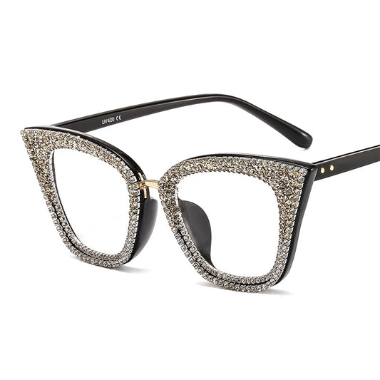 Vintage cat eye Glasses with cz for Women