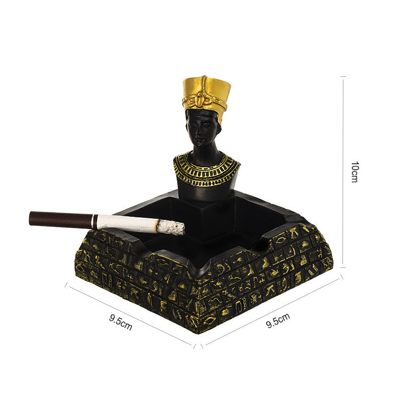 Ashtray Ornament Creative Egyptian Anubis & Cat& pharaoh Ashtray Resin Crafts office living room desktop home decoration