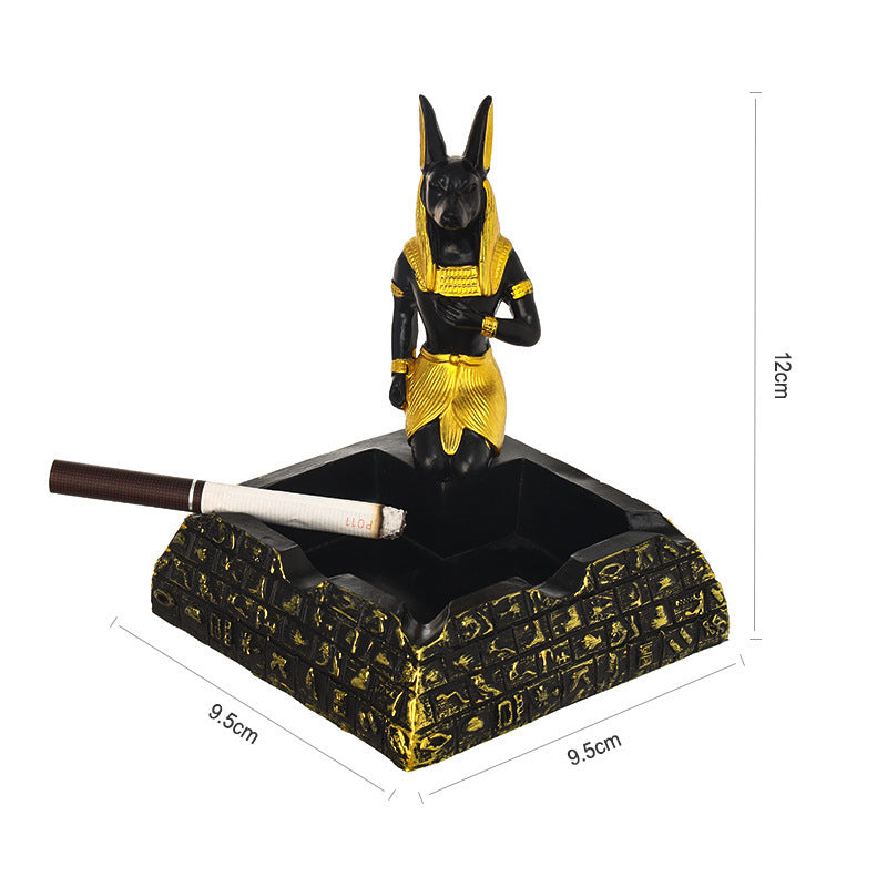 Ashtray Ornament Creative Egyptian Anubis & Cat& pharaoh Ashtray Resin Crafts office living room desktop home decoration