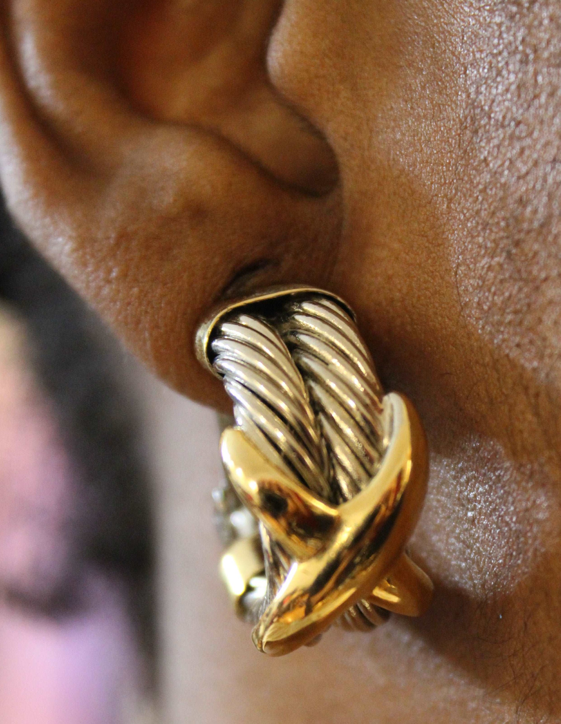 Gold and Silver X Chain w/ Earrings