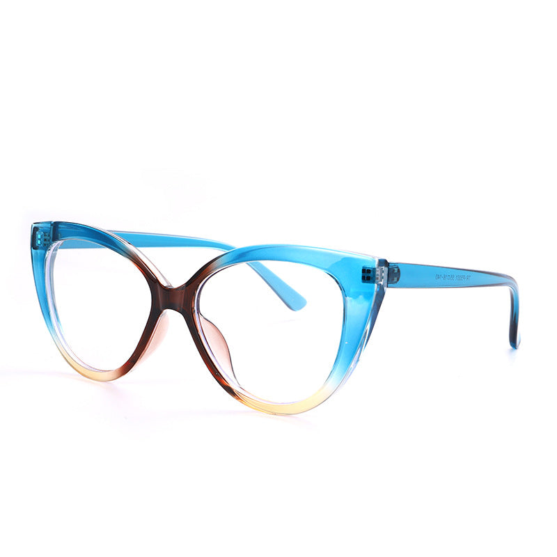 Cat Eye Flat Lens TR90 Anti-Blue Light Retro Glasses for Women