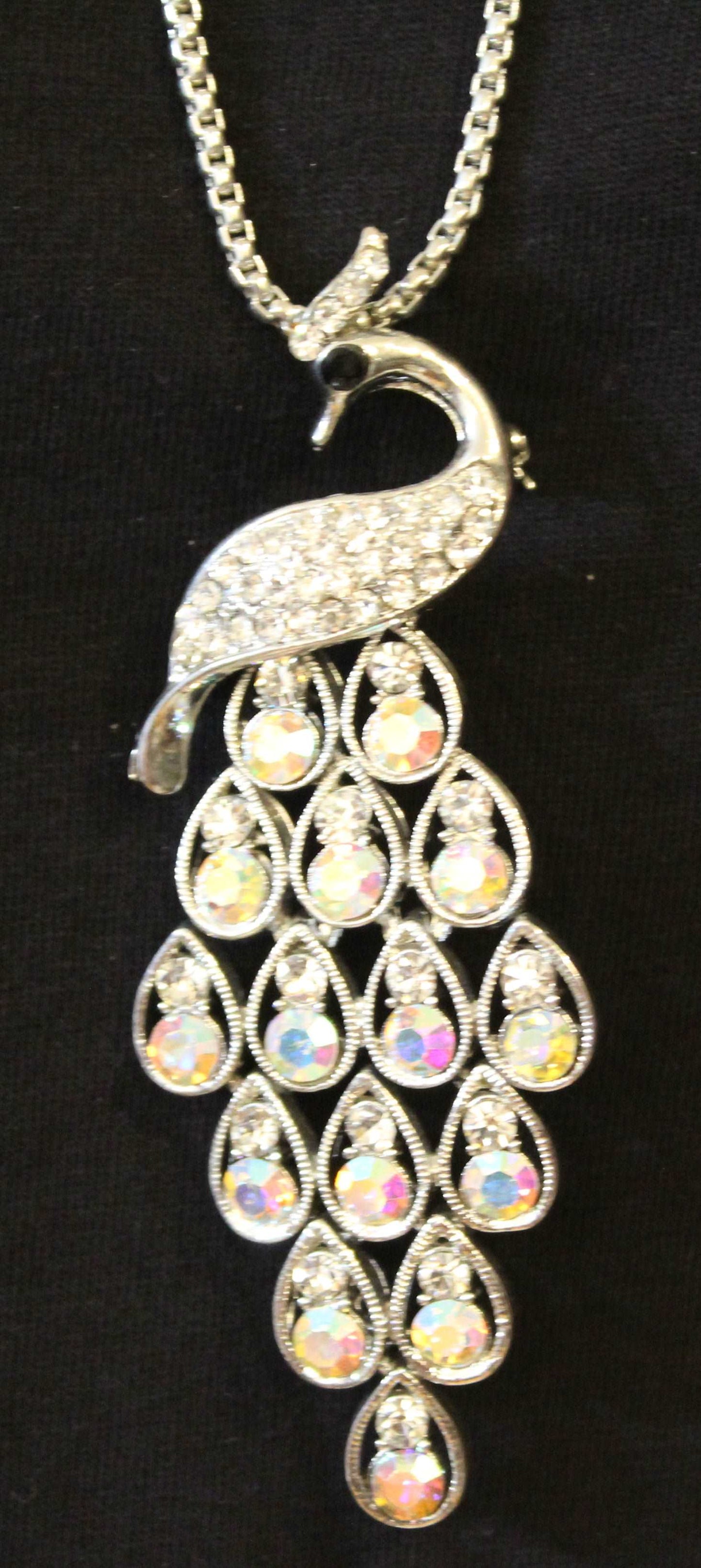 Silver Peacock Necklace