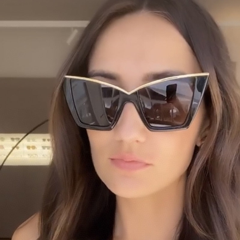 New Cat Eye Sunglasses for Women Vintage Shades Luxury UV400 Eyewear