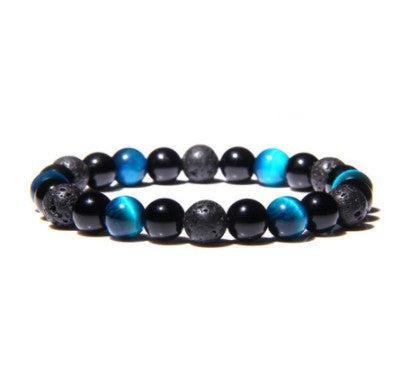 Tiger Eye Bracelet Obsidian Hematite Gemstone Bead Bracelet