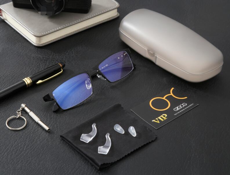 Titanium Computer Glasses Blue Light Blocking Filter Reduces Digital Eye Strain