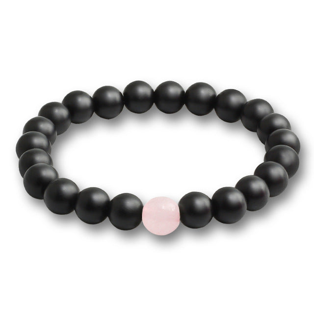 Unisex Black Lava Natural Stone Beads Bracelets