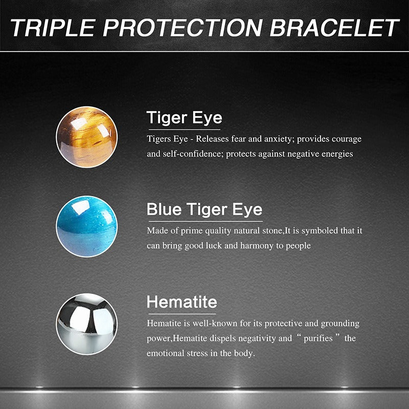 Handwear 8MM Natural Stone Beads Woven Bracelet Adjustable Tiger Eye Stone Men's Bracelet